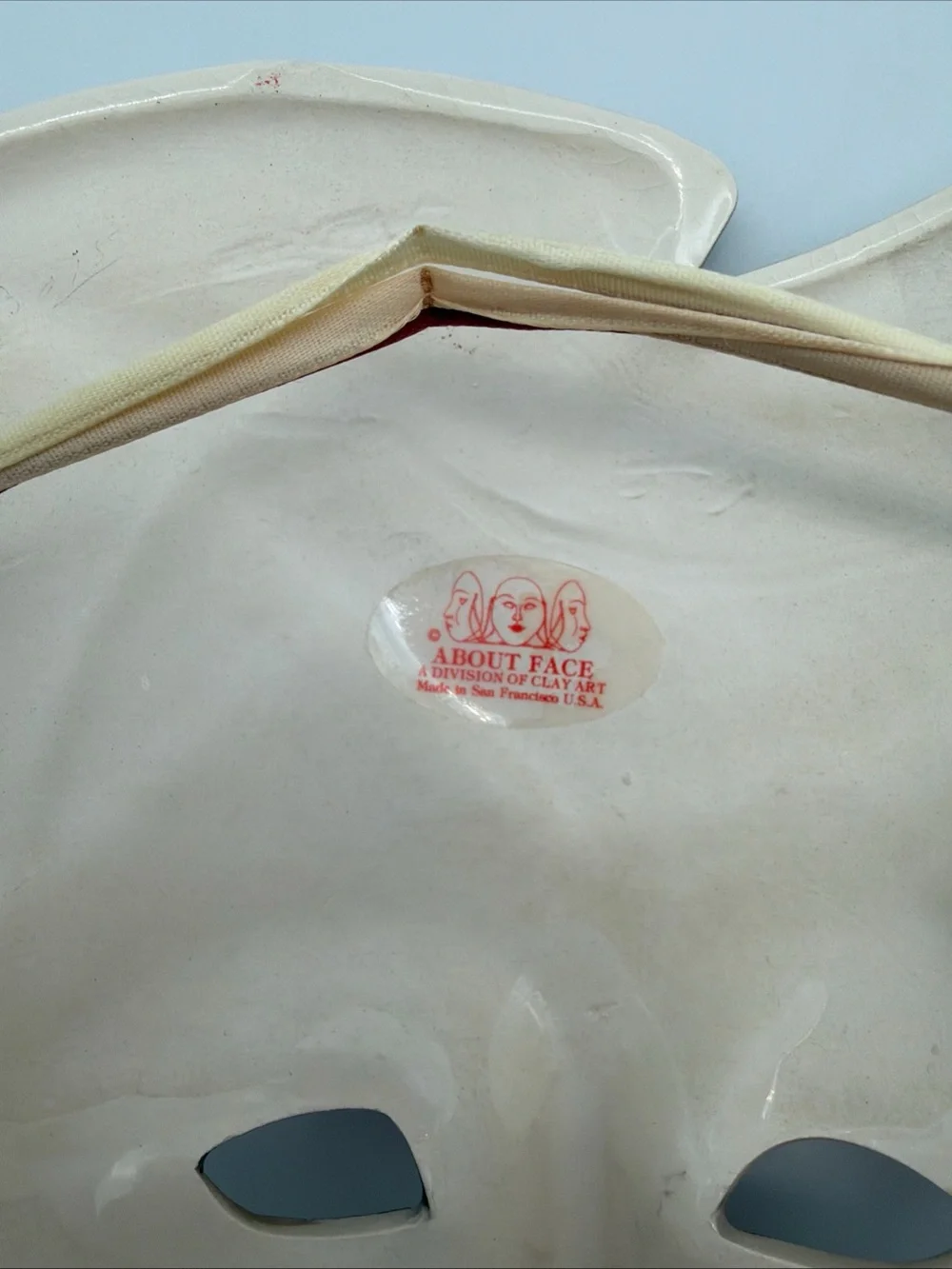 San Francisco About Face Clay Art  Porcelain Mask with Animal Print Accent
